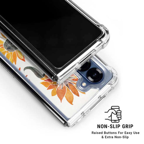 Yellow Sunflower by Cat Coq Galaxy Z Fold6 Clear Case
